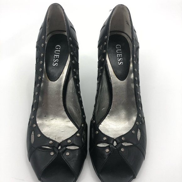 ✨Guess Afraid Peep Toe Cutout Embellished Heels - Picture 3 of 11